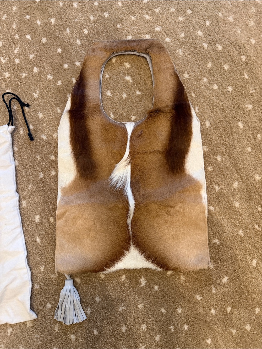 Antelope & Leather Foldover Clutch Purse